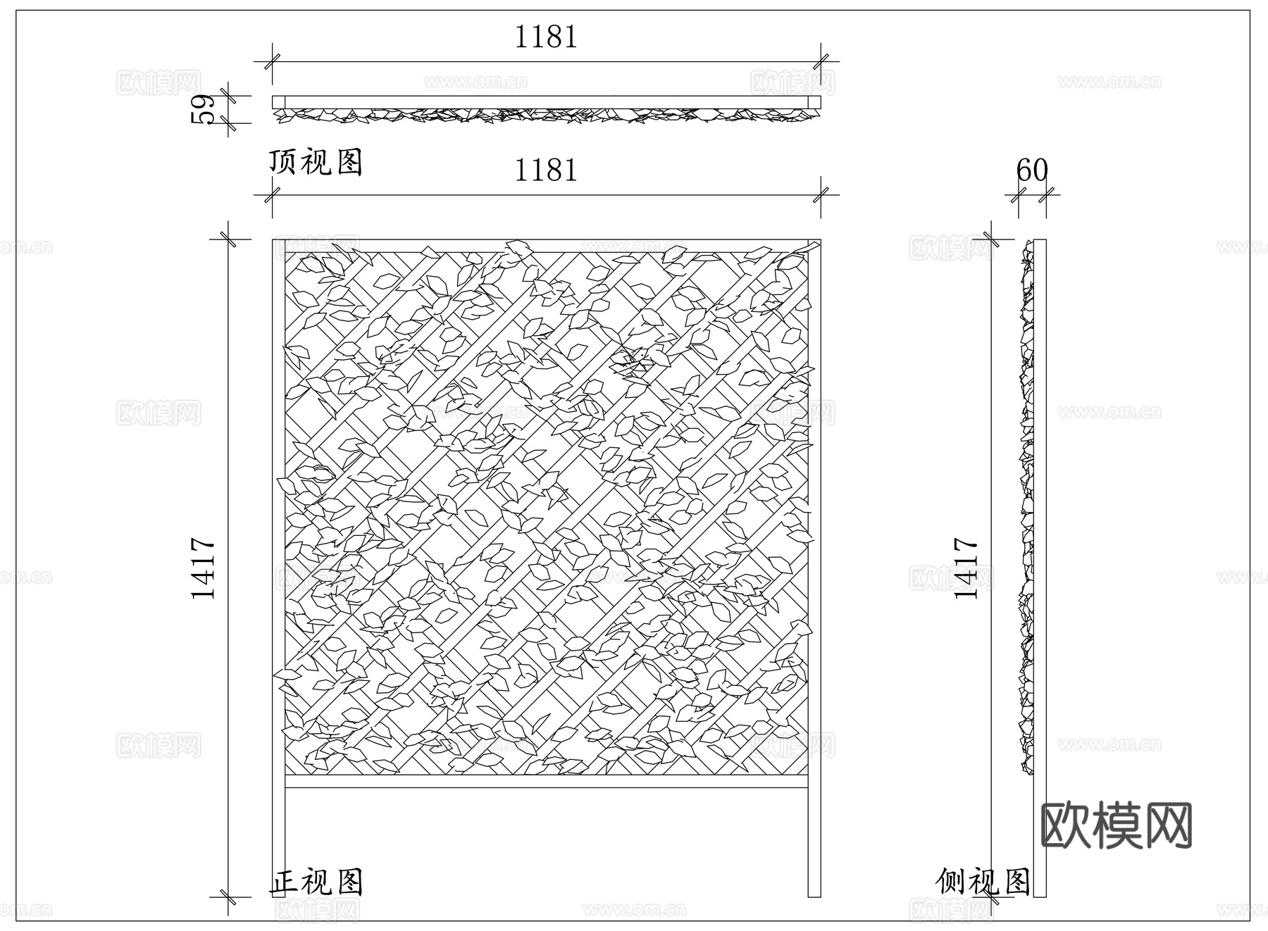 花架 爬藤架 牵引架 植物支架 藤蔓支架cad施工图