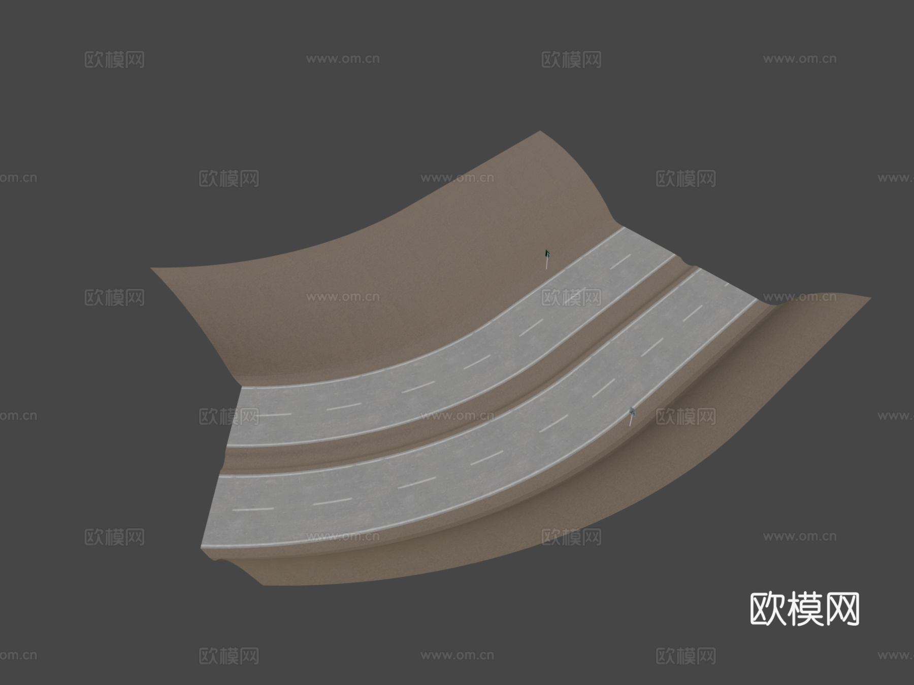 美国四车道公路su模型