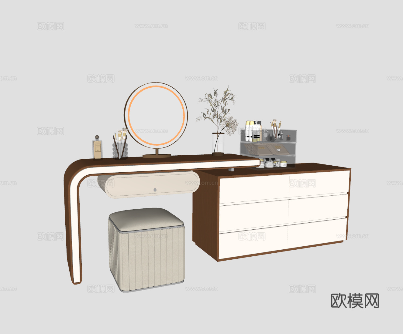现代梳妆台su模型