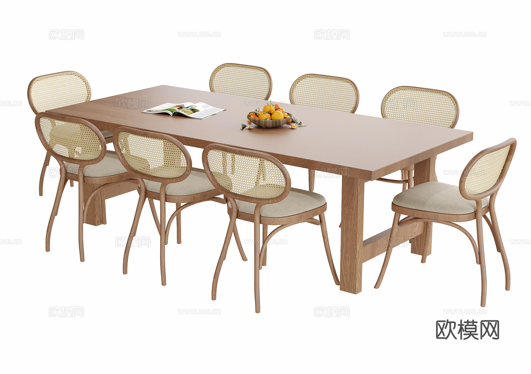 现代餐桌椅 餐椅su模型