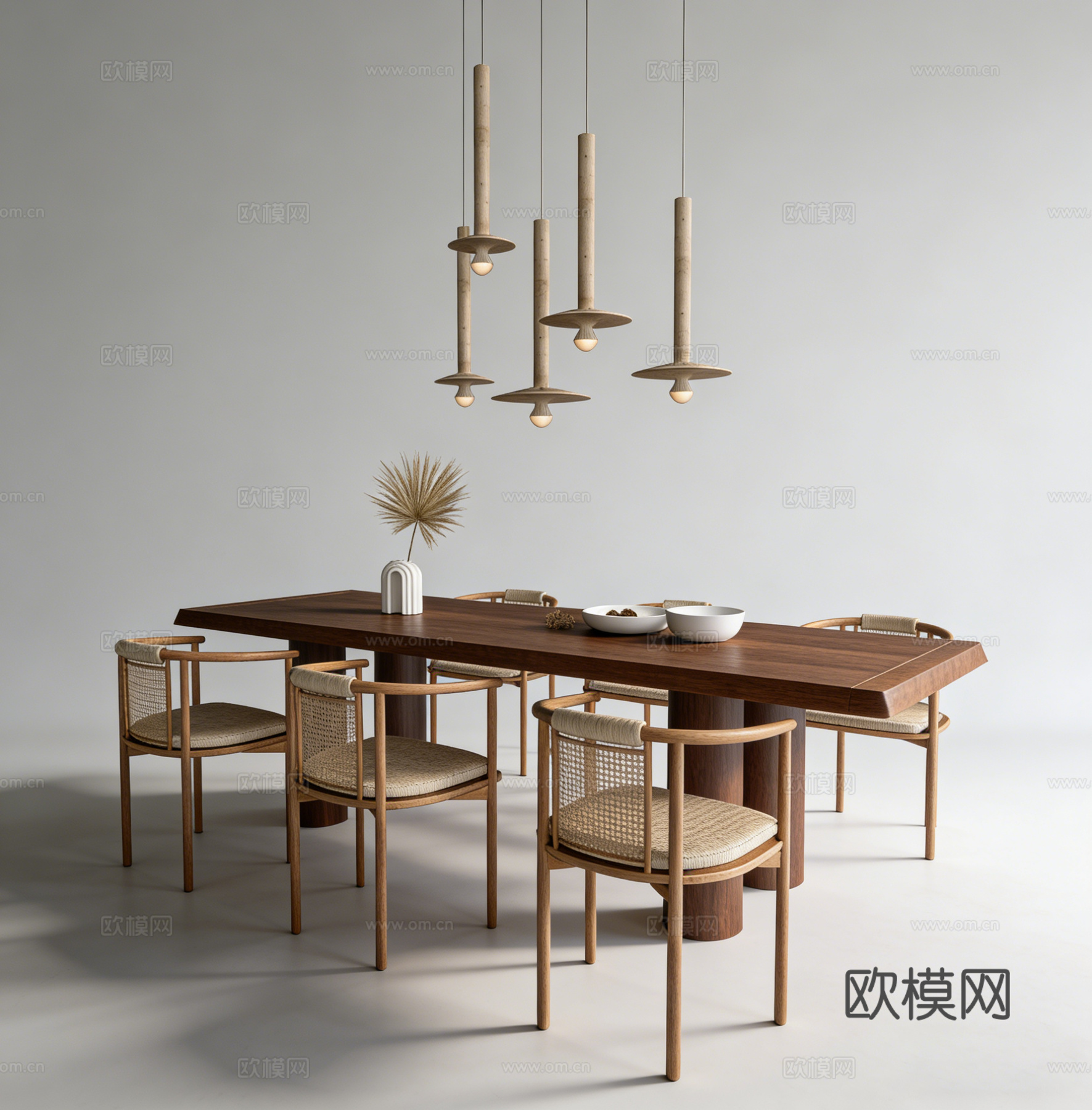 侘寂桌椅餐桌su模型