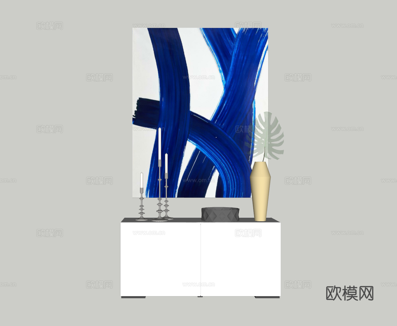 现代装饰柜su模型