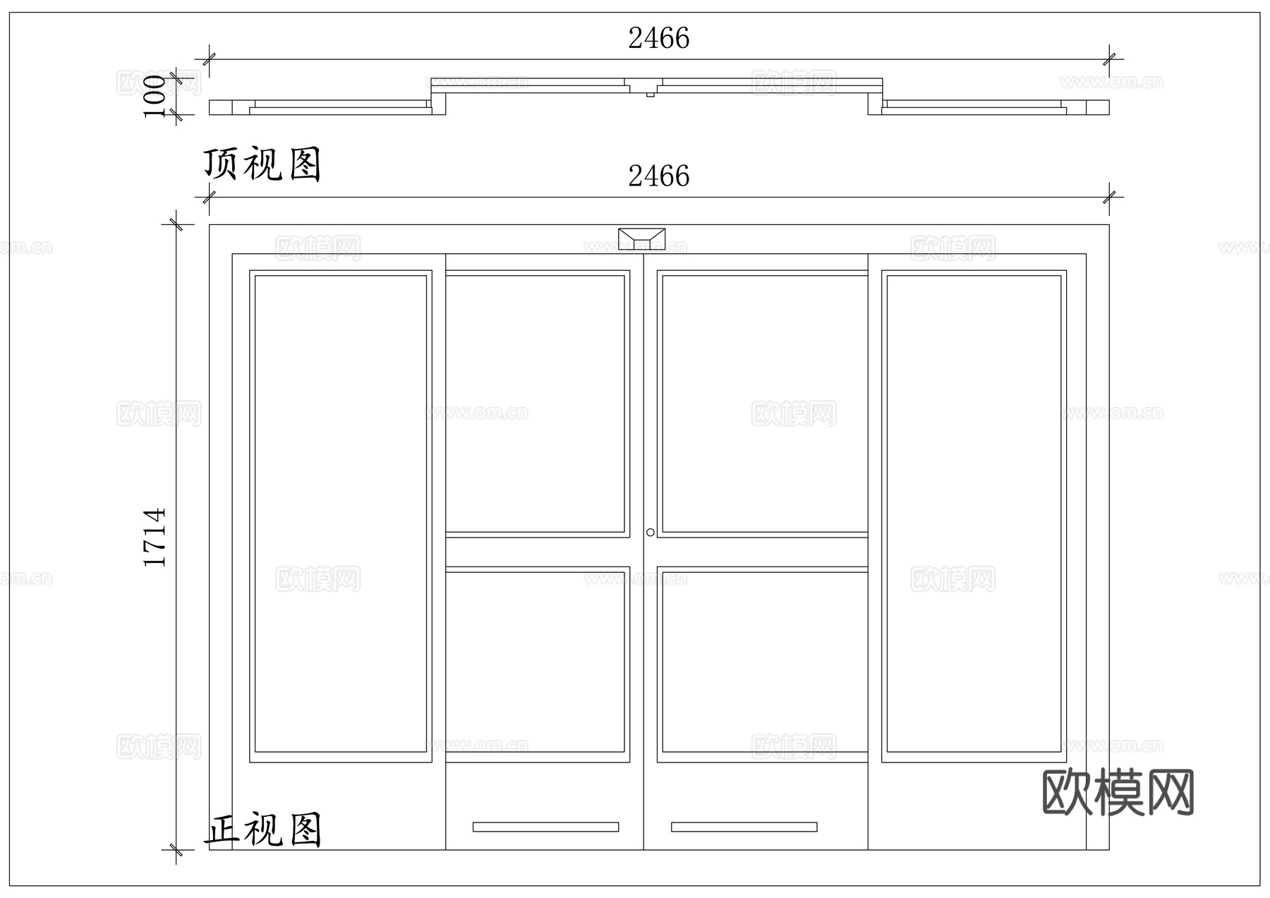 感应移门 自动移门 电动移门 感应滑门 电动滑门cad施工图cad施工图