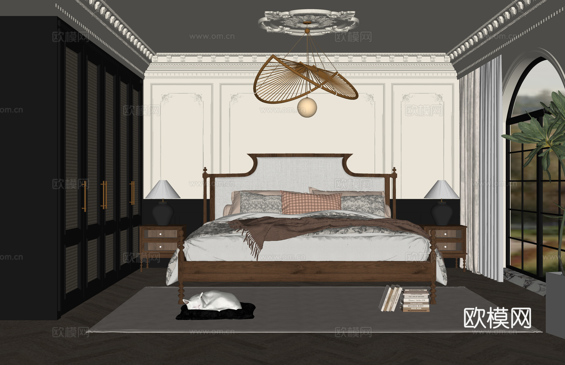 电脑 书桌 卧室 茶室 床 书房 客餐厅su模型