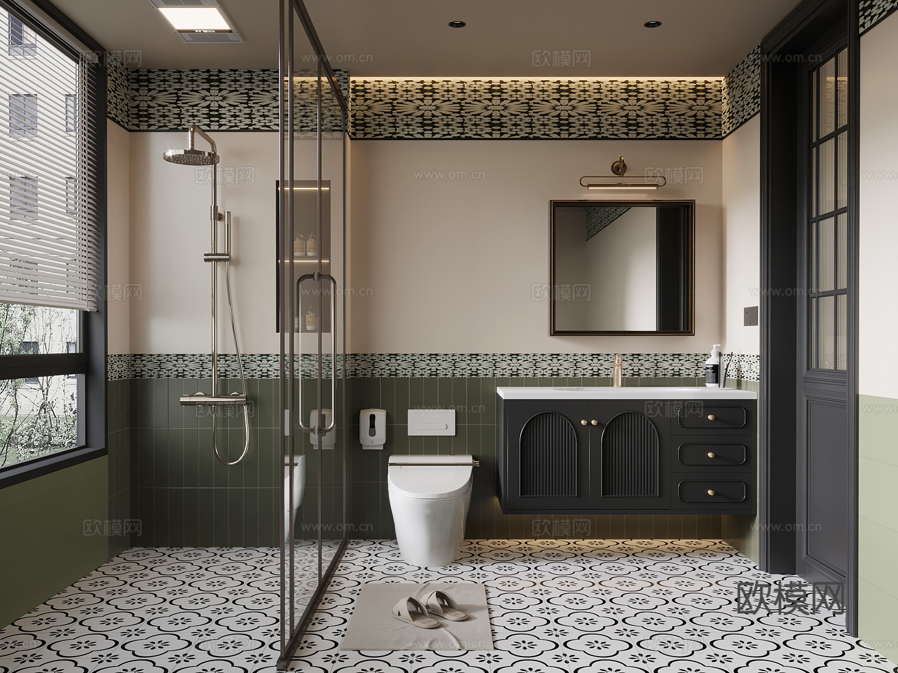 法式复古卫生间su模型