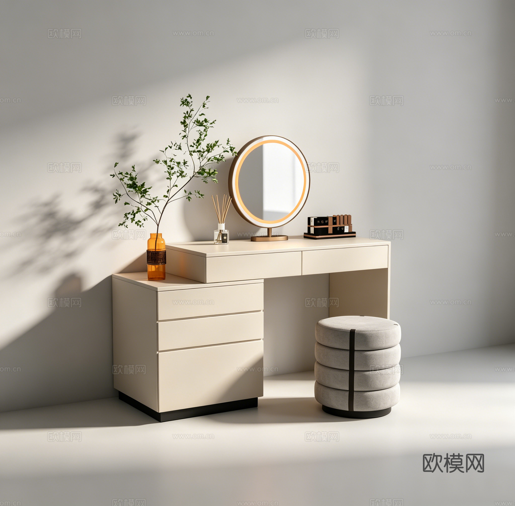 现代梳妆台su模型