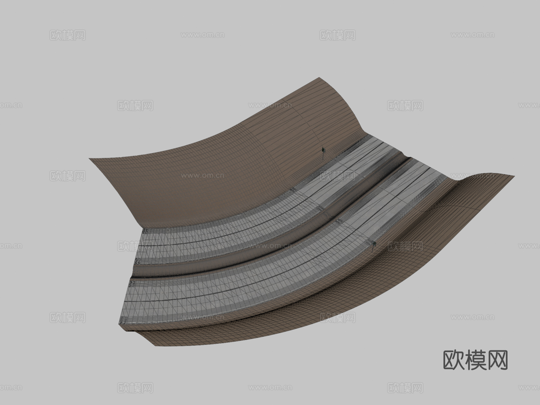 美国四车道公路su模型