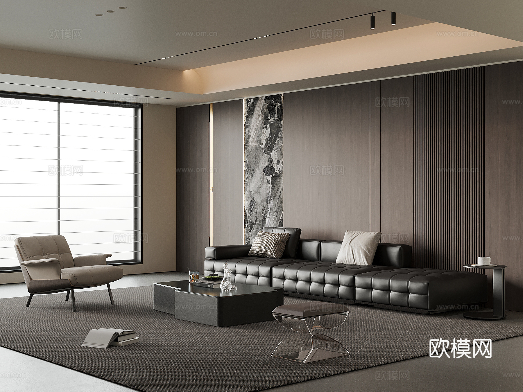 意式客厅su模型