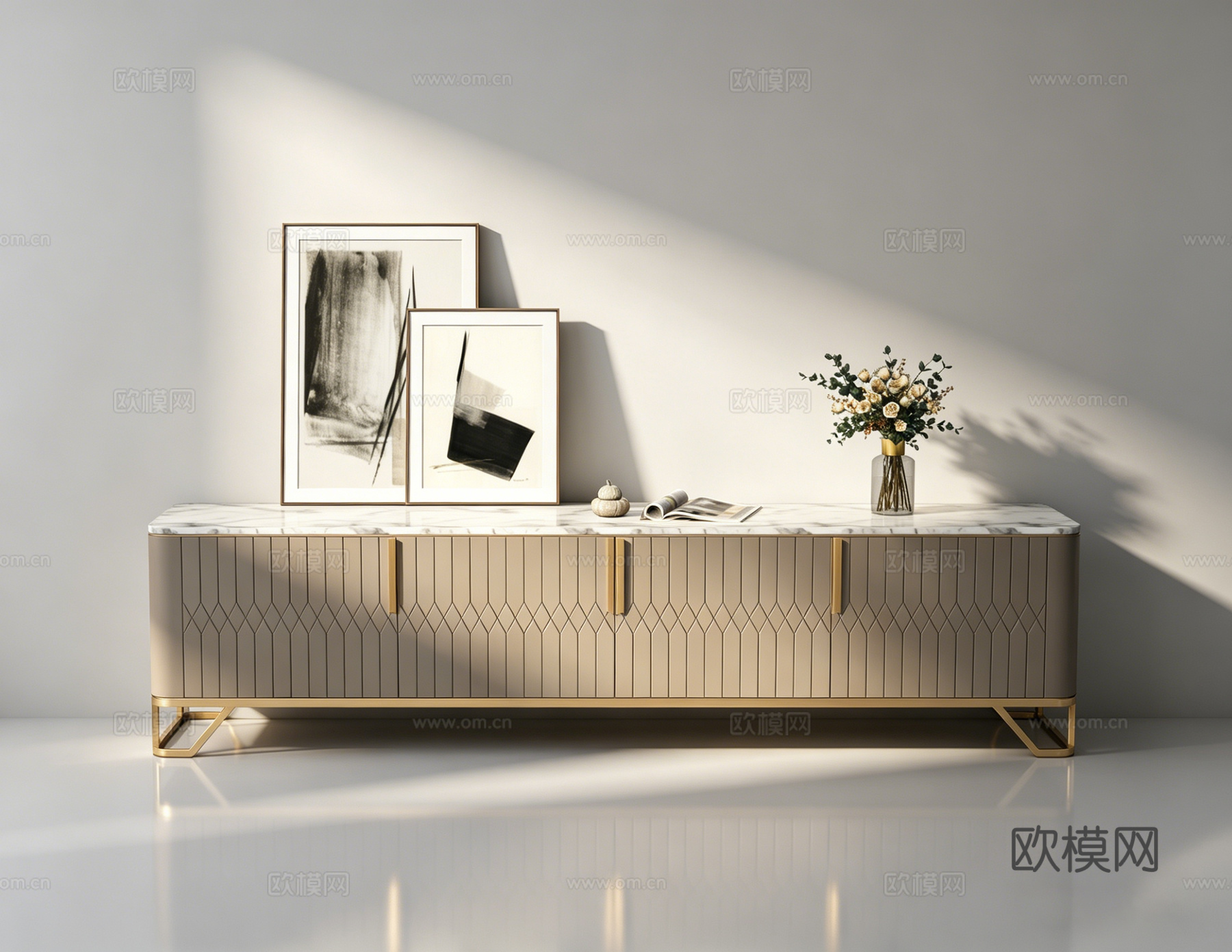 现代装饰柜su模型