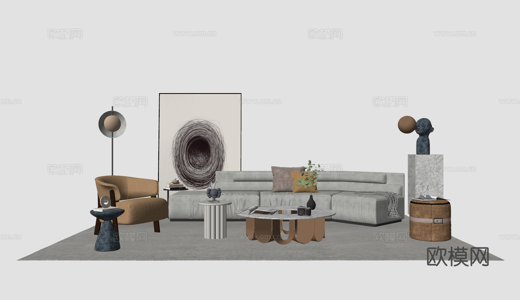 现代沙发su模型