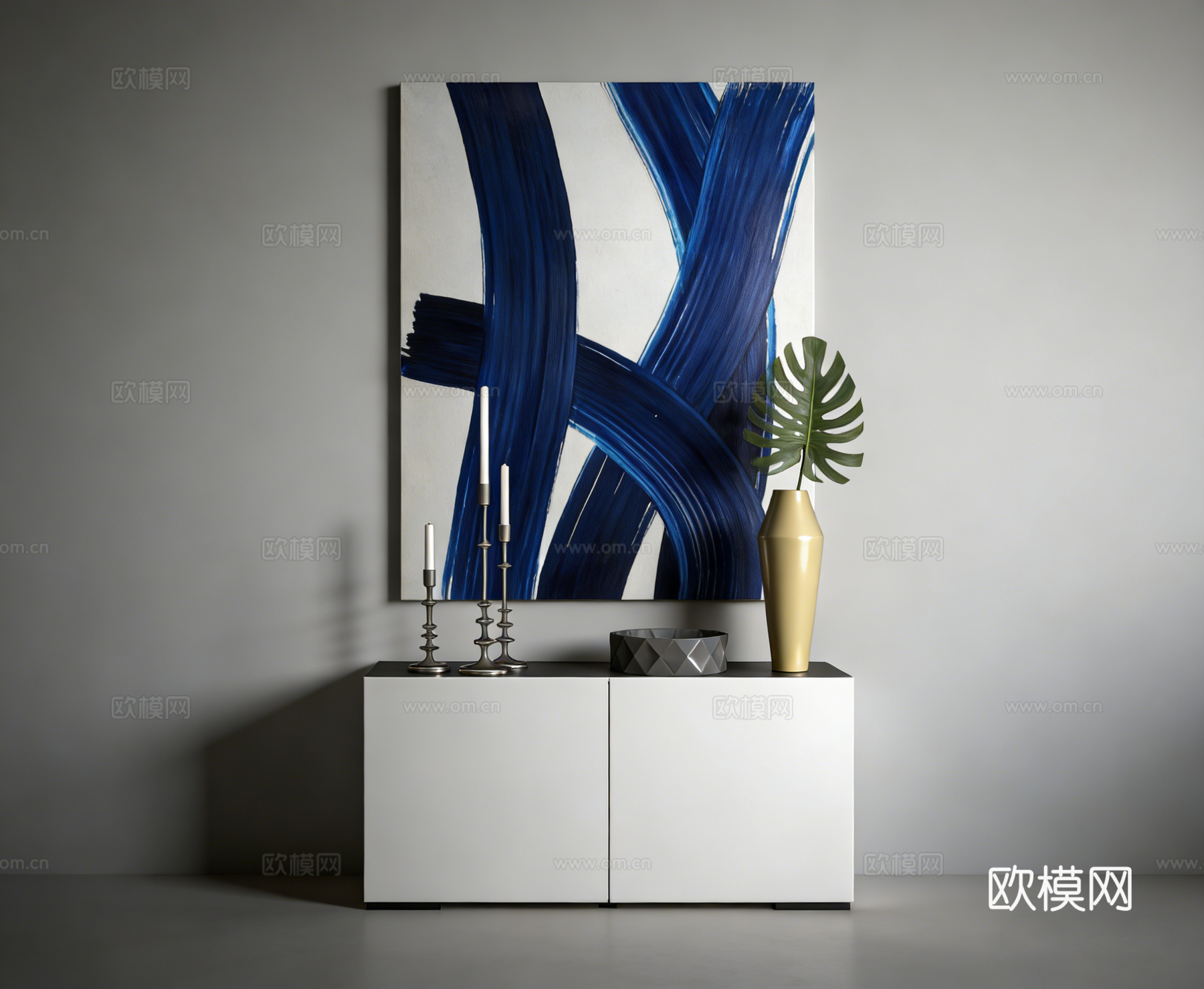 现代装饰柜su模型