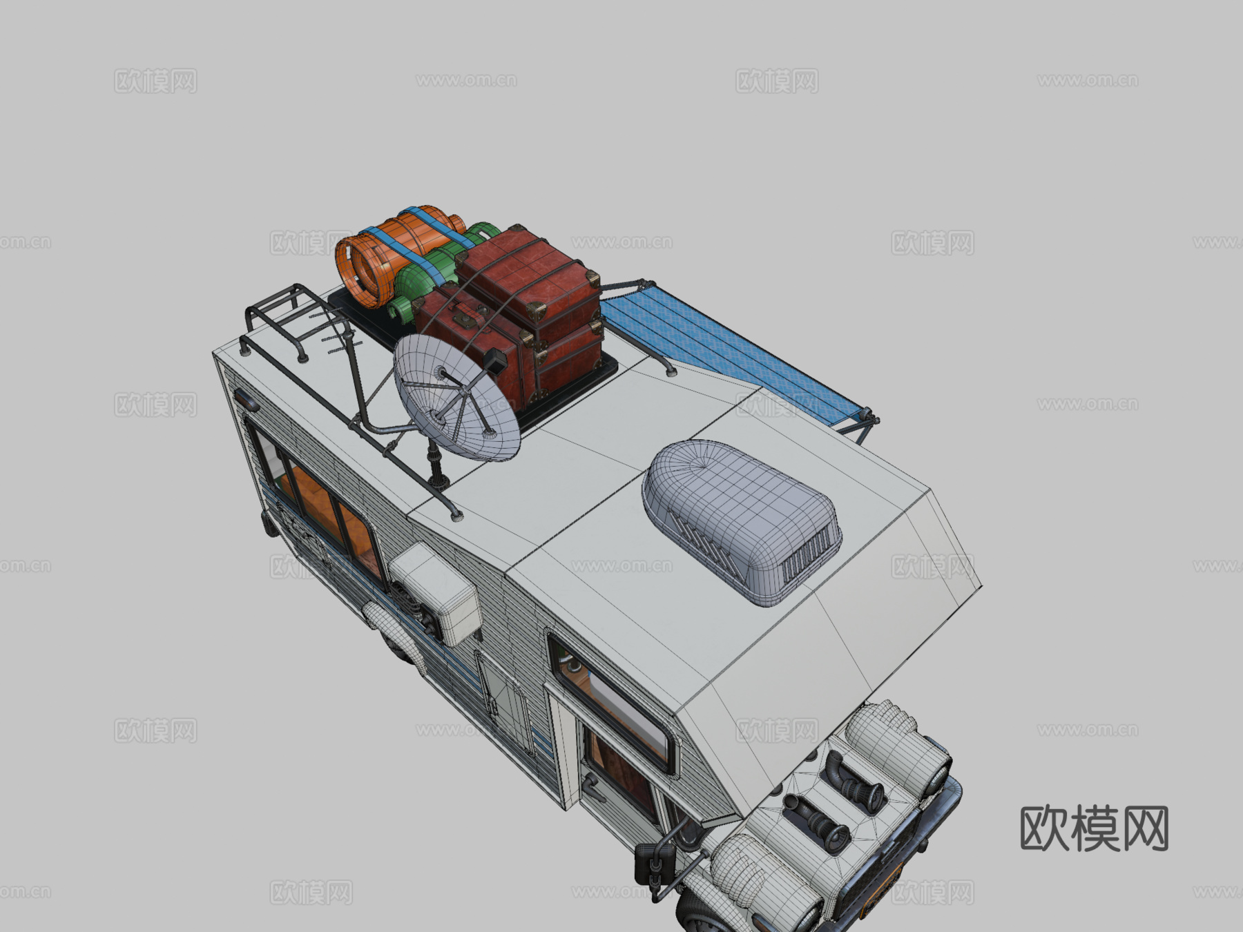 风格化露营车su模型