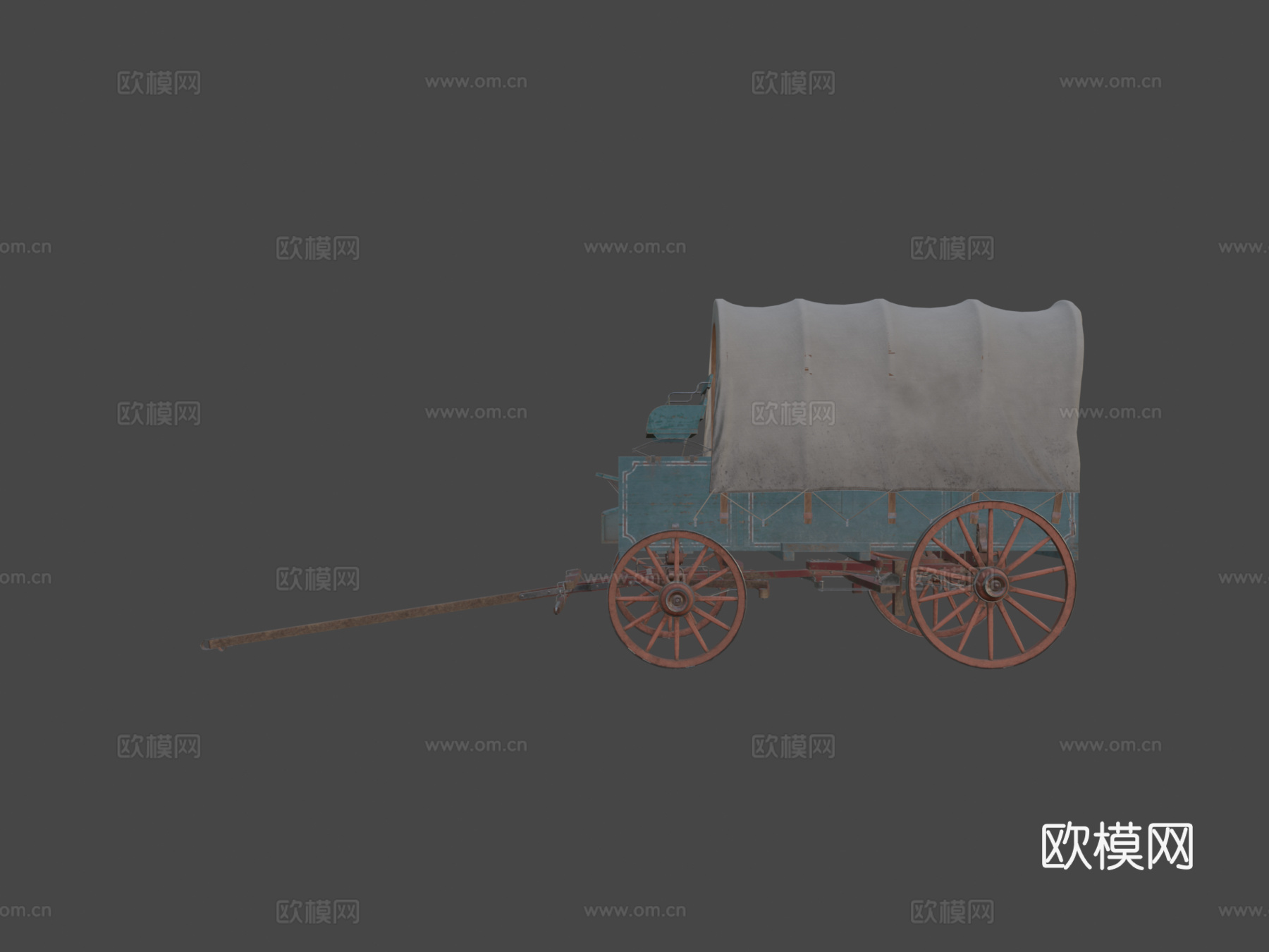 有篷马车su模型