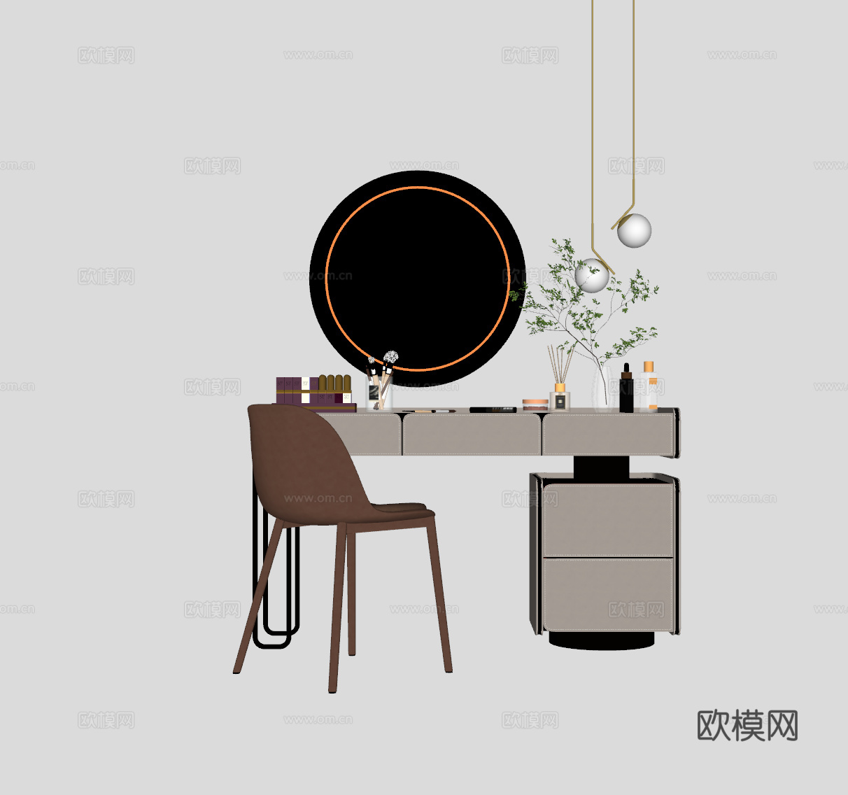 现代梳妆台su模型