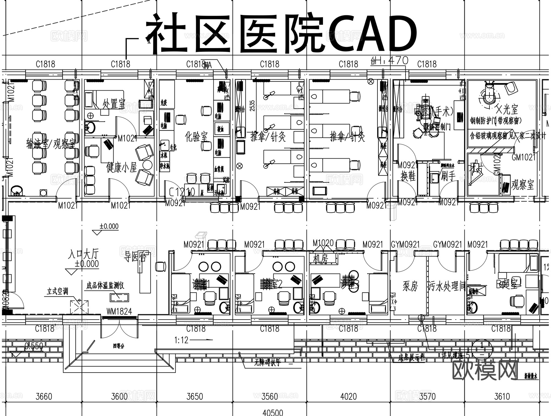 社区医院平面图CADcad施工图