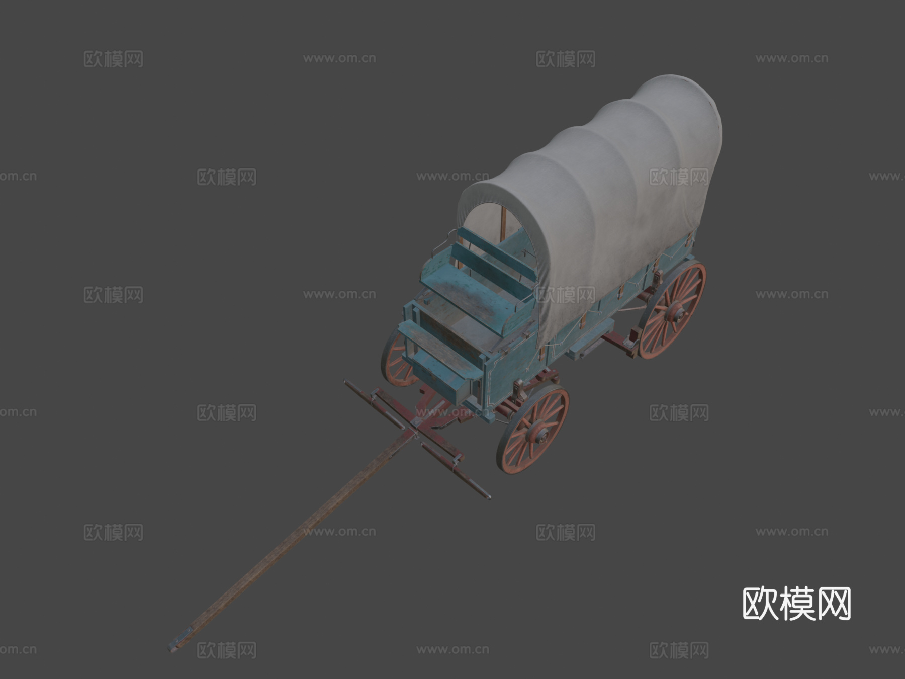 有篷马车su模型