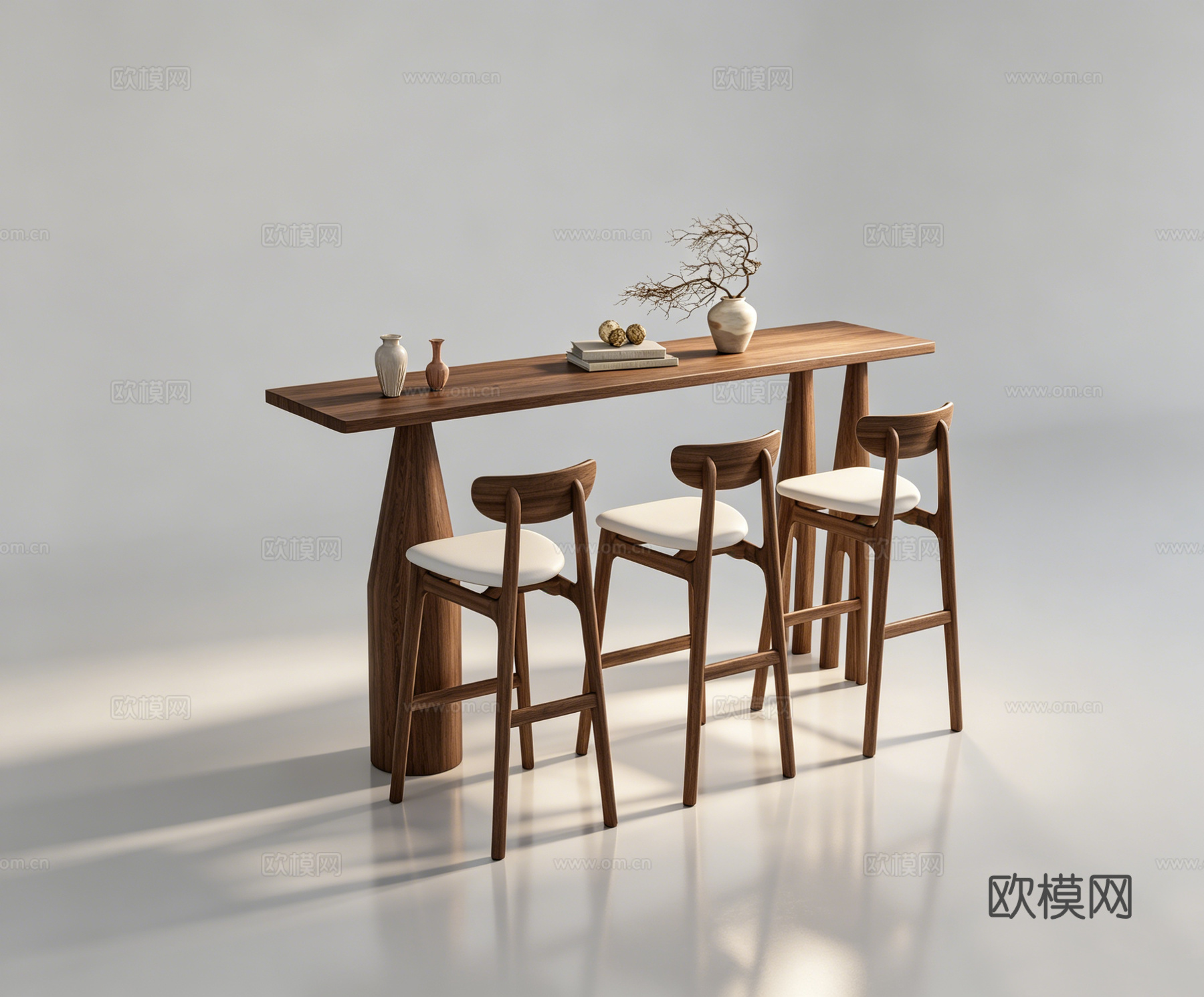 侘寂吧台su模型