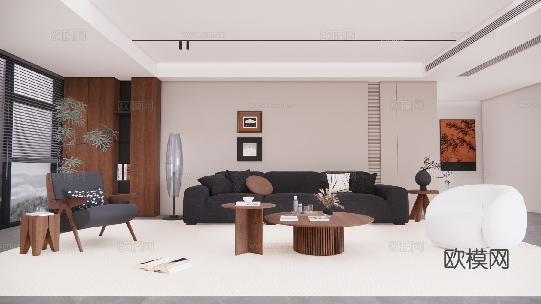 餐厅 茶室 门窗su模型