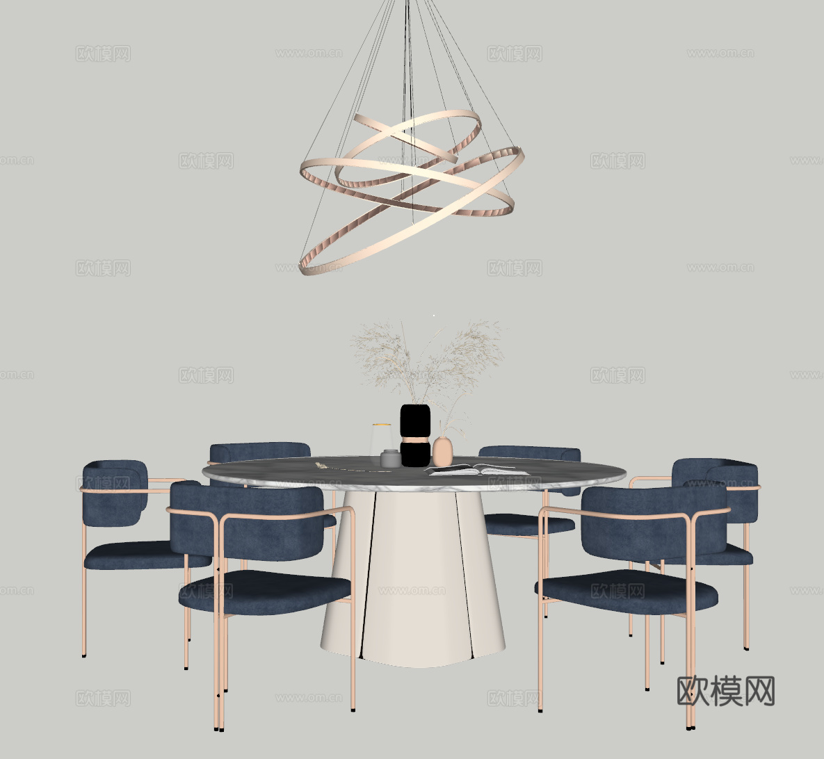 现代餐桌su模型