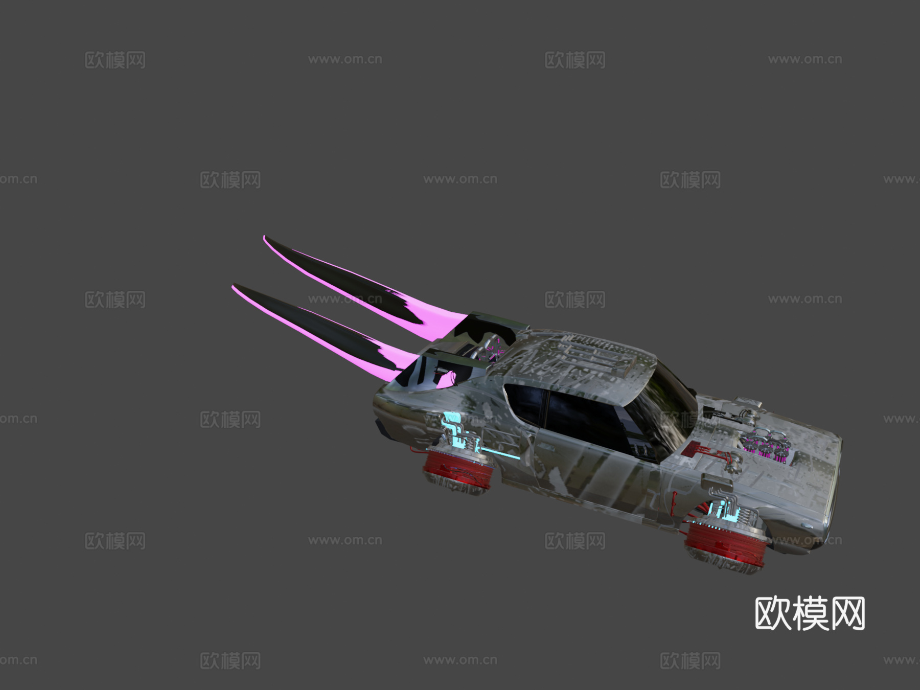 复古未来主义汽车su模型