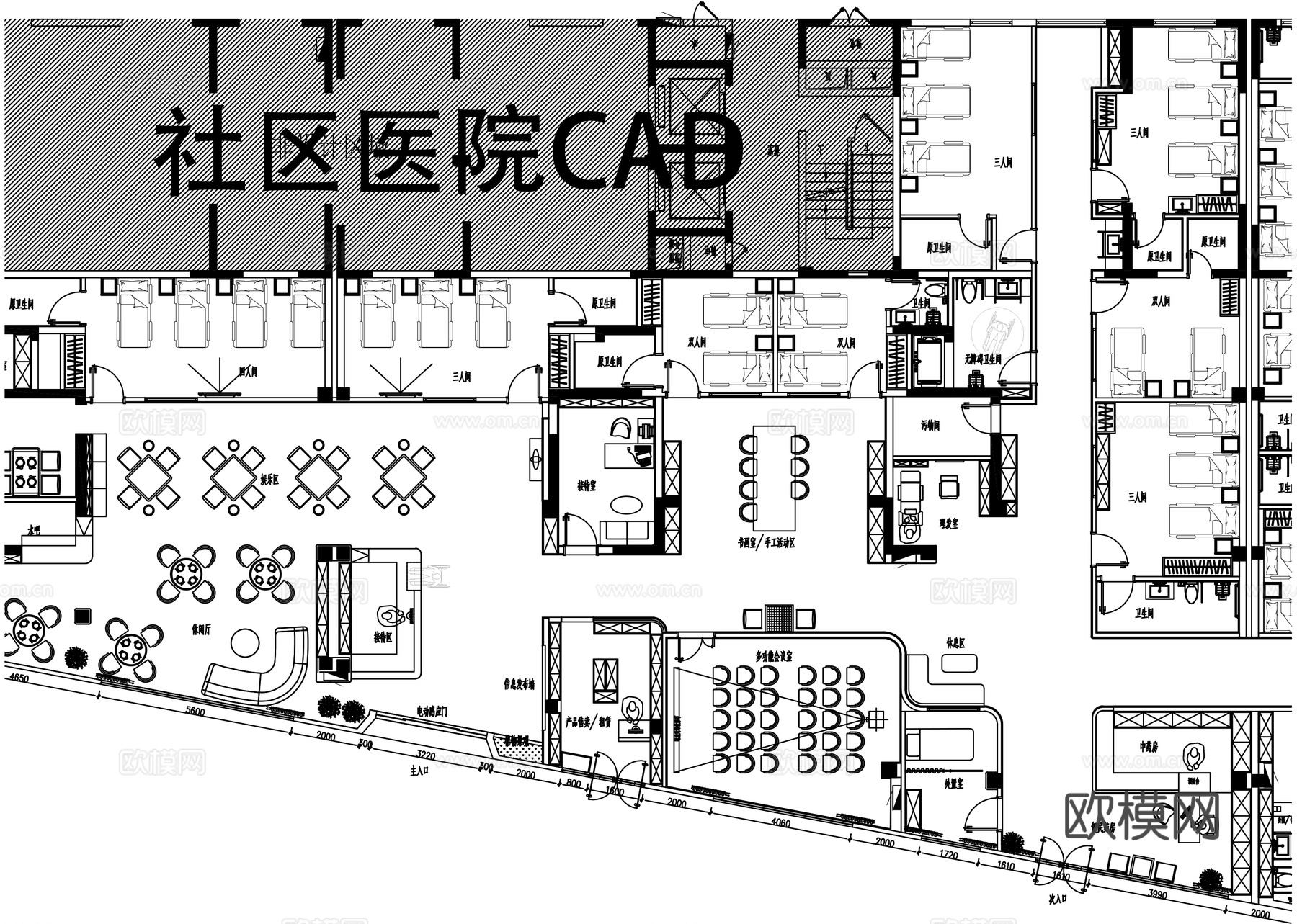 社区医院平面图CADcad施工图