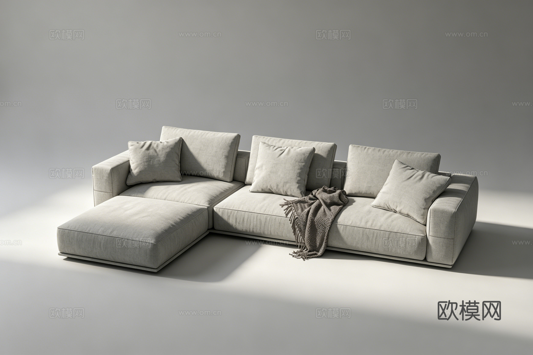 现代多人沙发su模型