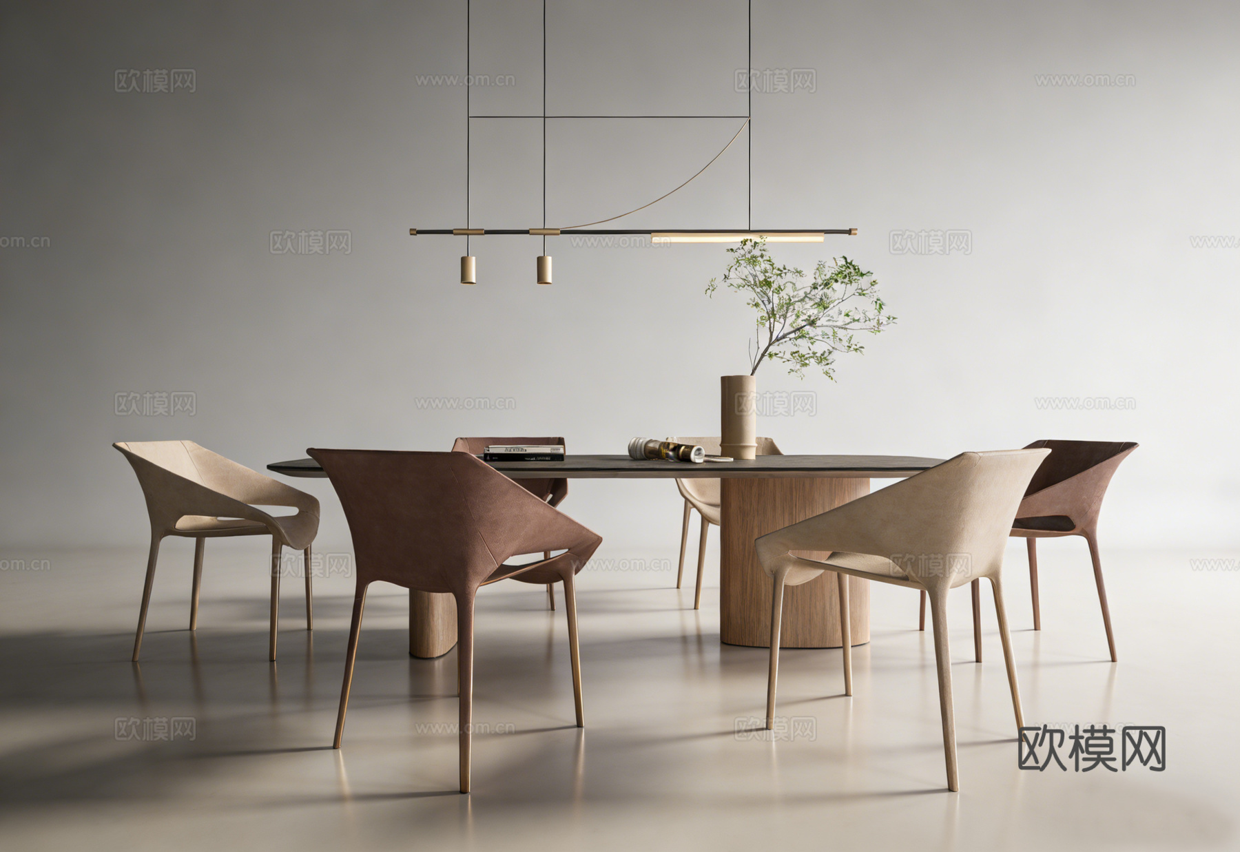 现代餐桌su模型