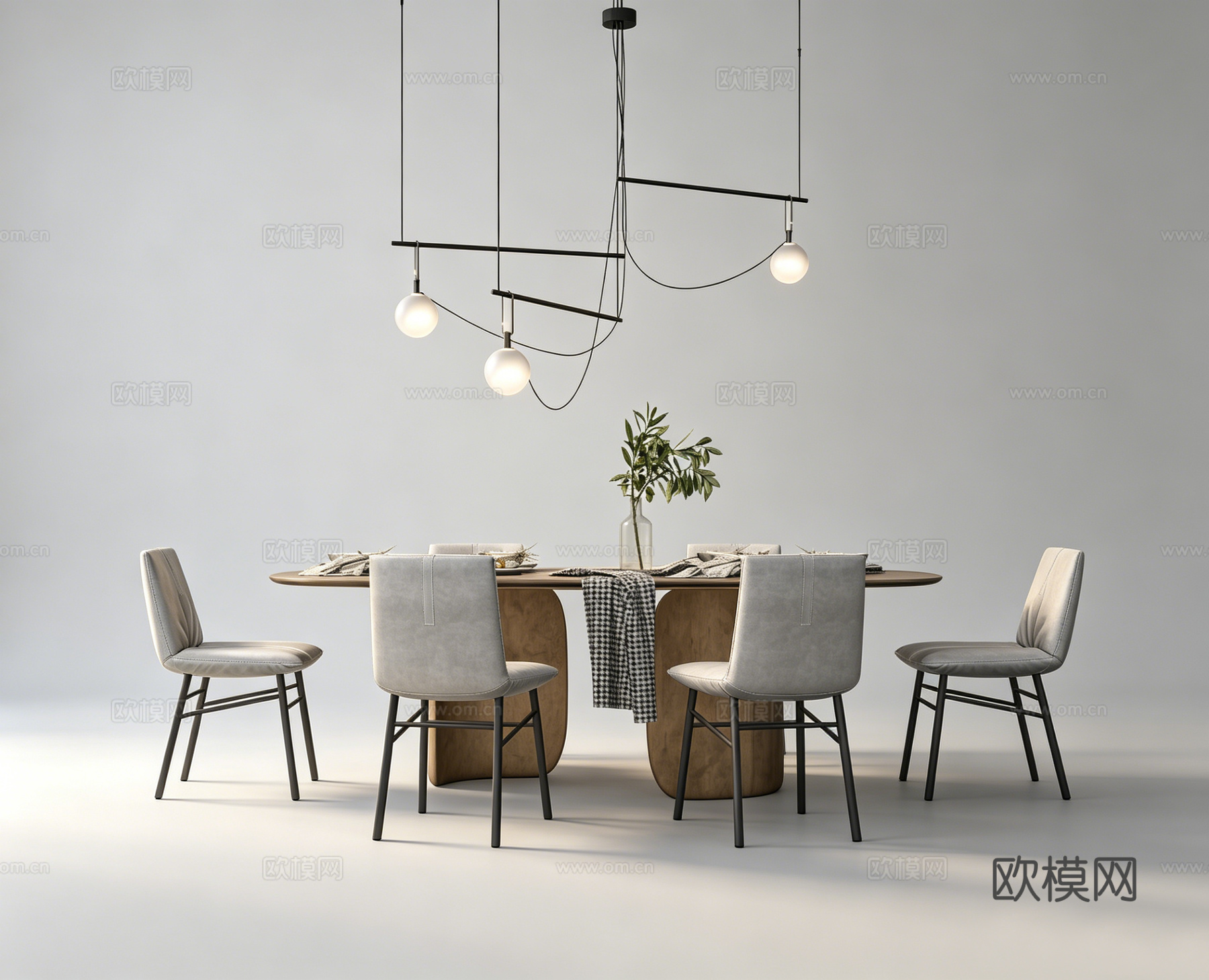 现代餐桌su模型