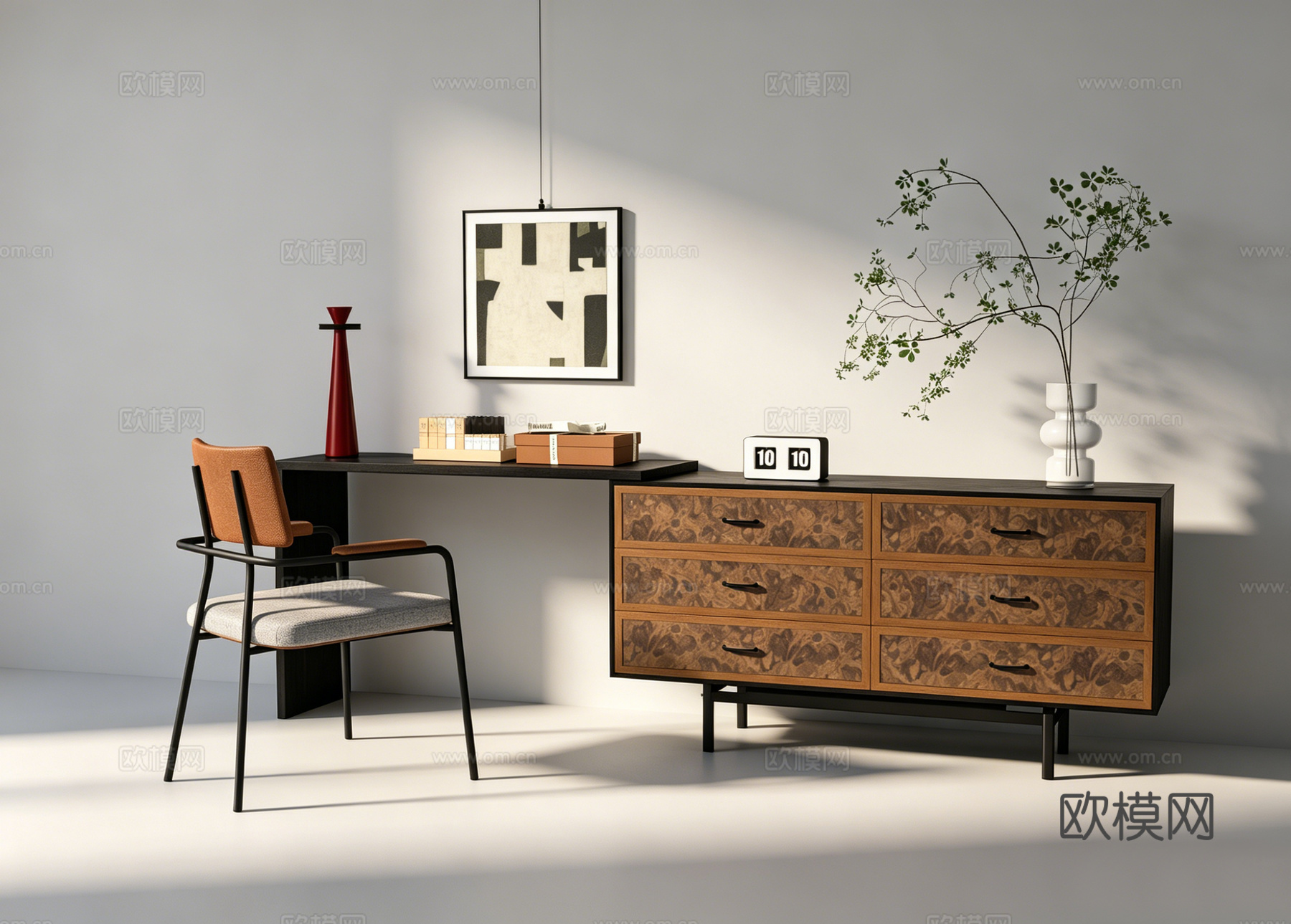 中古风梳妆台su模型