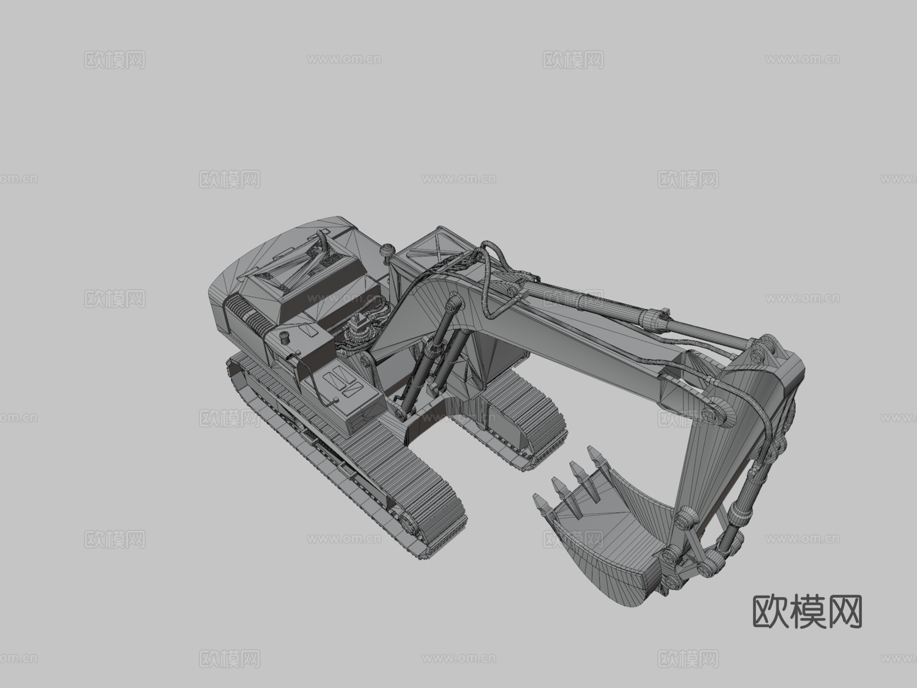 挖掘机起重机执勤中su模型