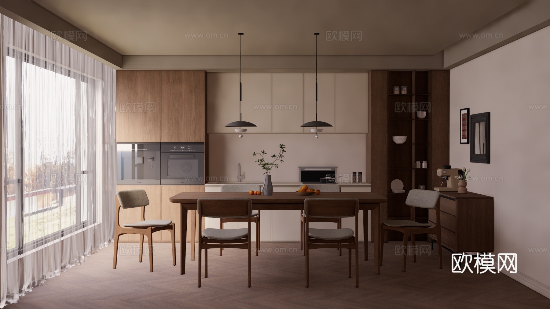 门窗 厨房 茶室 餐厅 卧室su模型