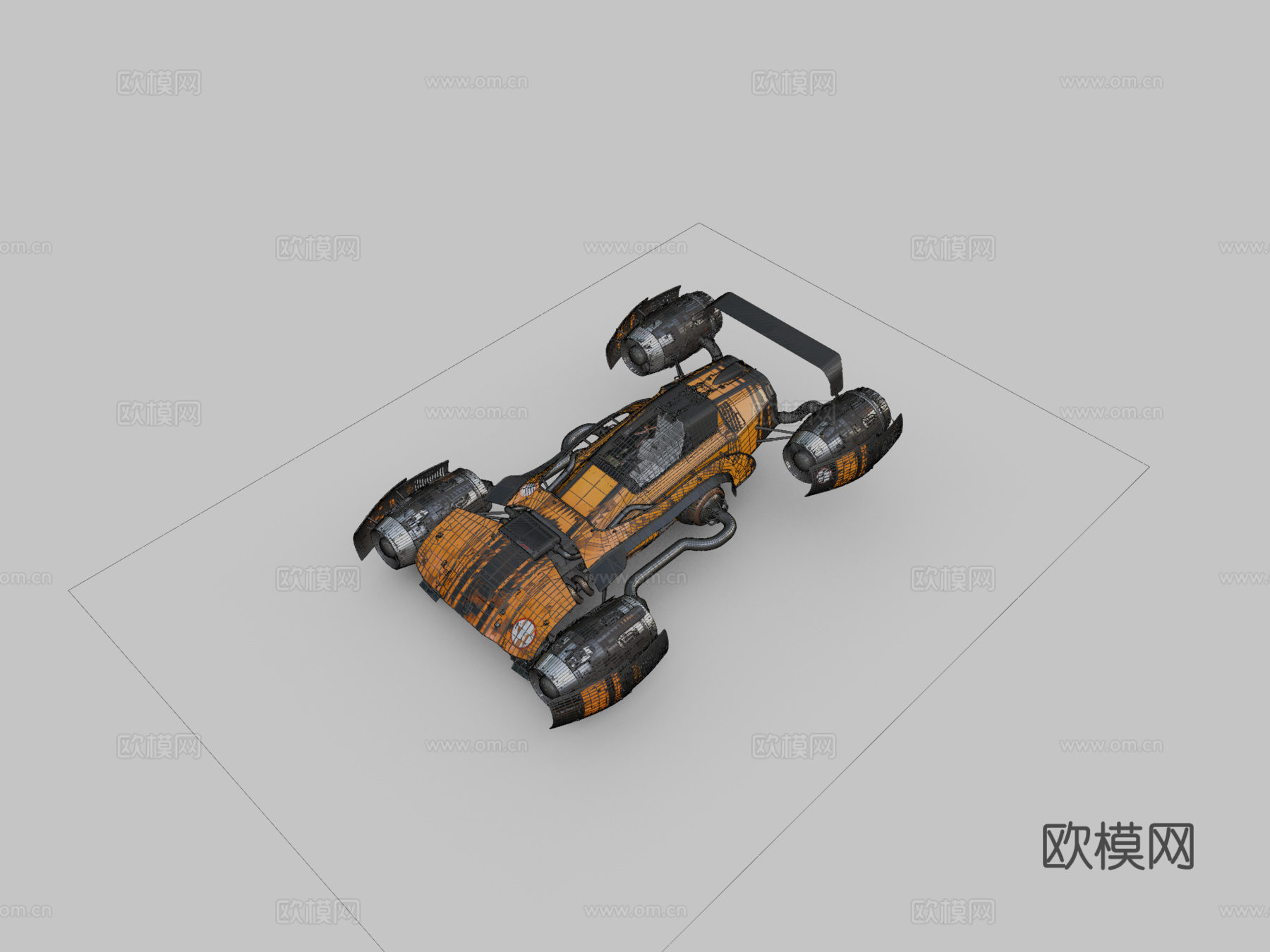 运动飞行汽车su模型