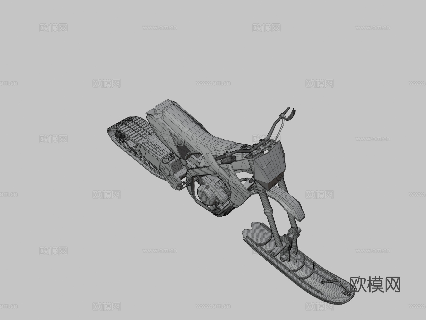 SDC雪地摩托发动机su模型