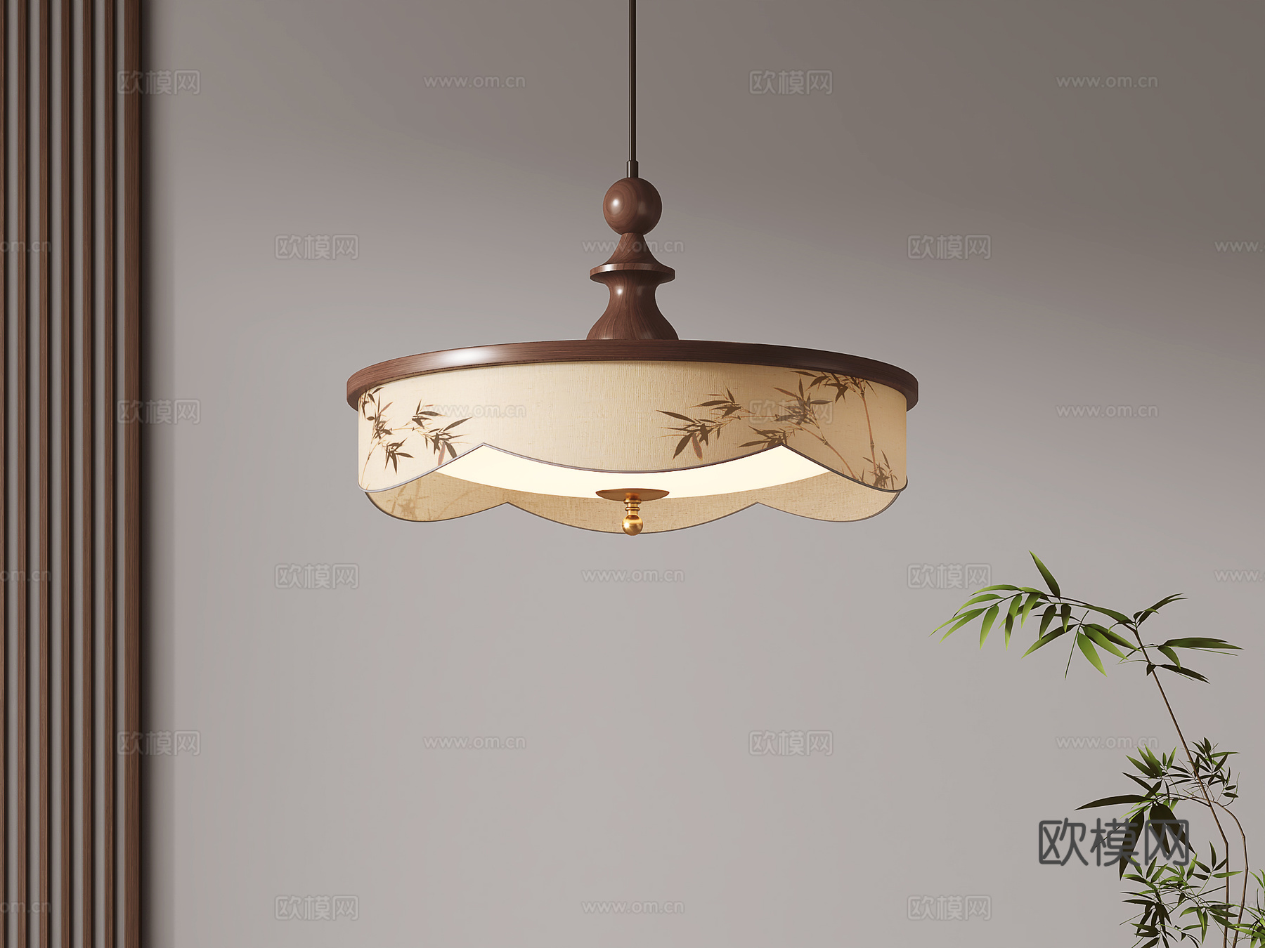 新中式吊灯 餐厅吊灯su模型