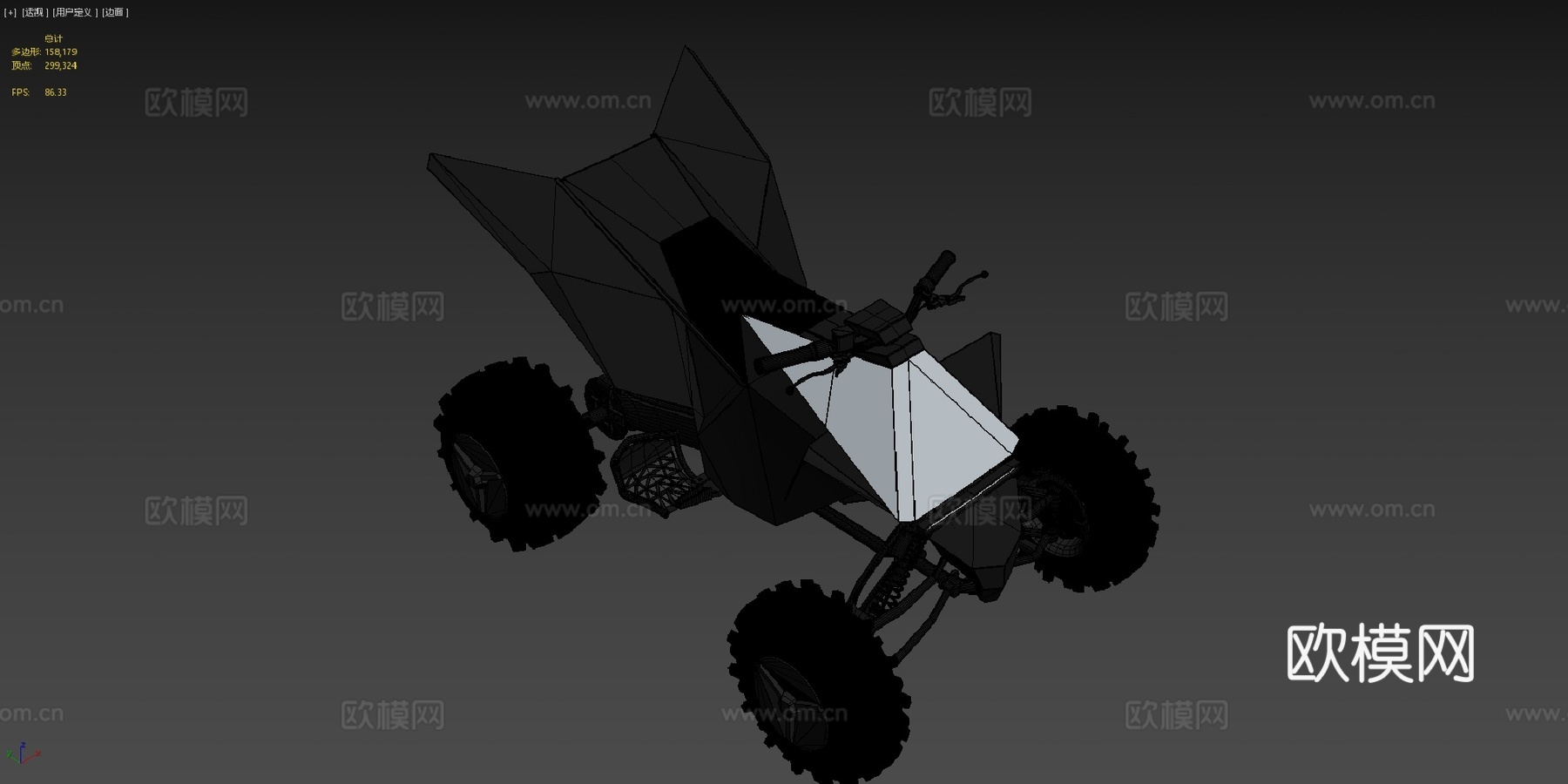 特斯拉赛博四轮车-赛博卡车全地形车su模型