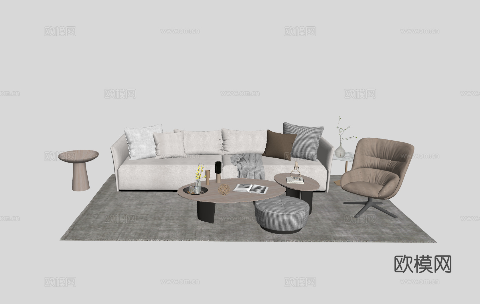 现代沙发su模型