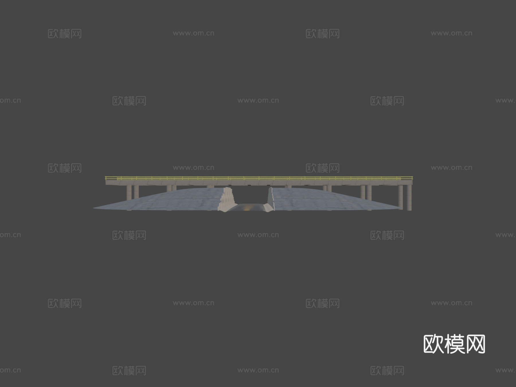 美国公路立交桥下穿桥su模型