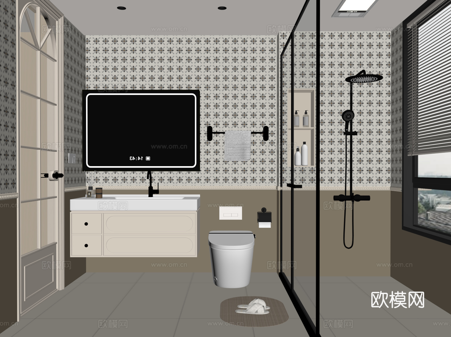 法式复古卫生间su模型