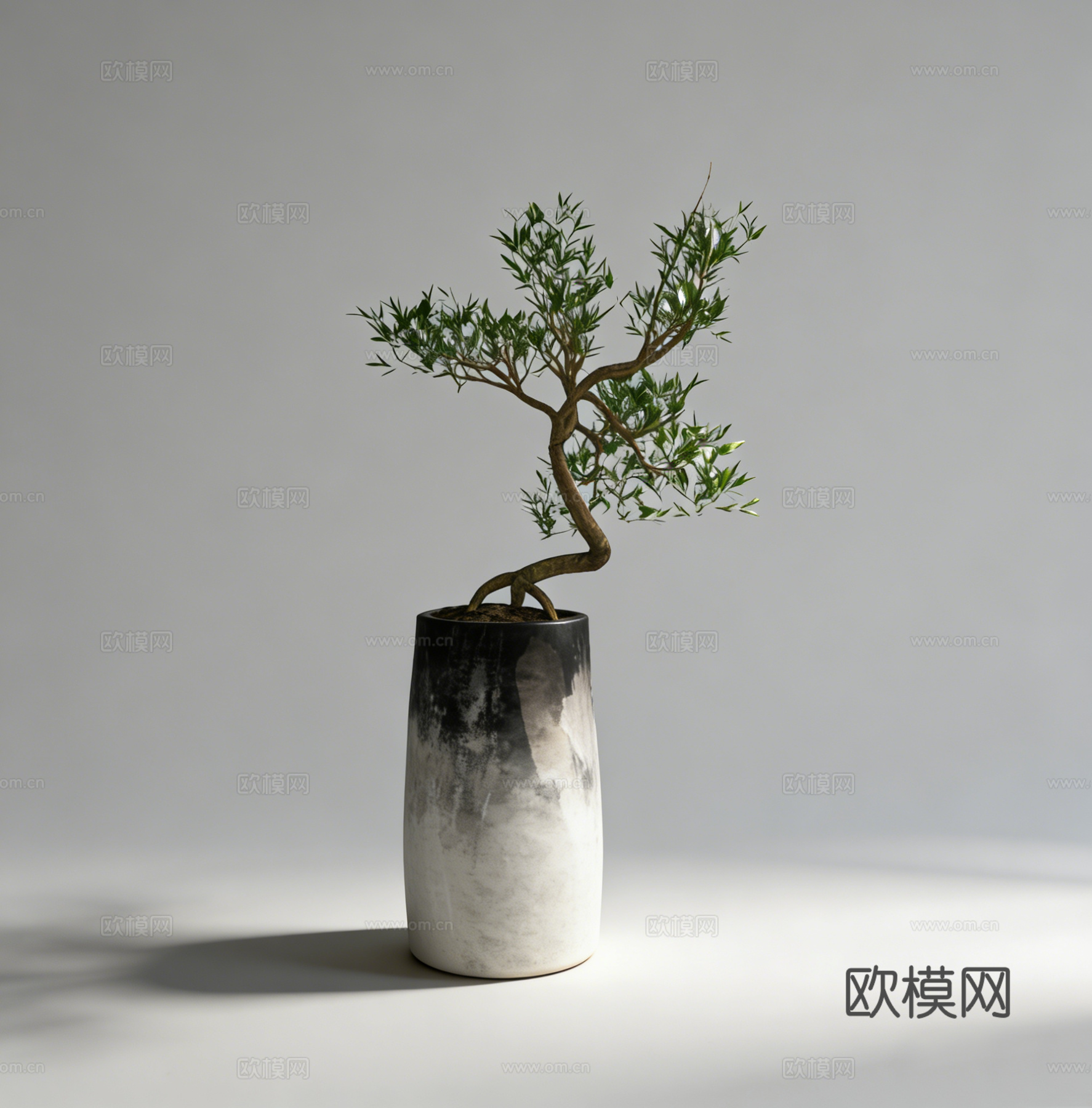 新中式禅意盆景su模型