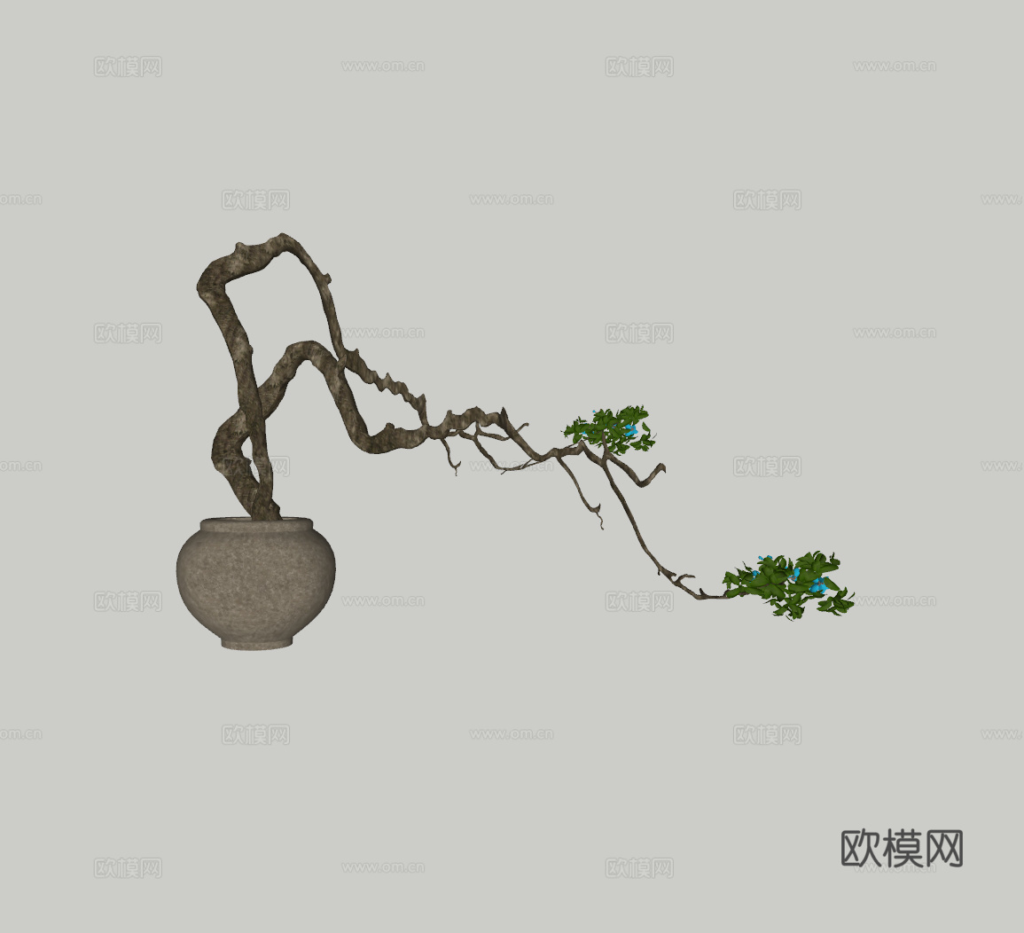 禅意盆景su模型