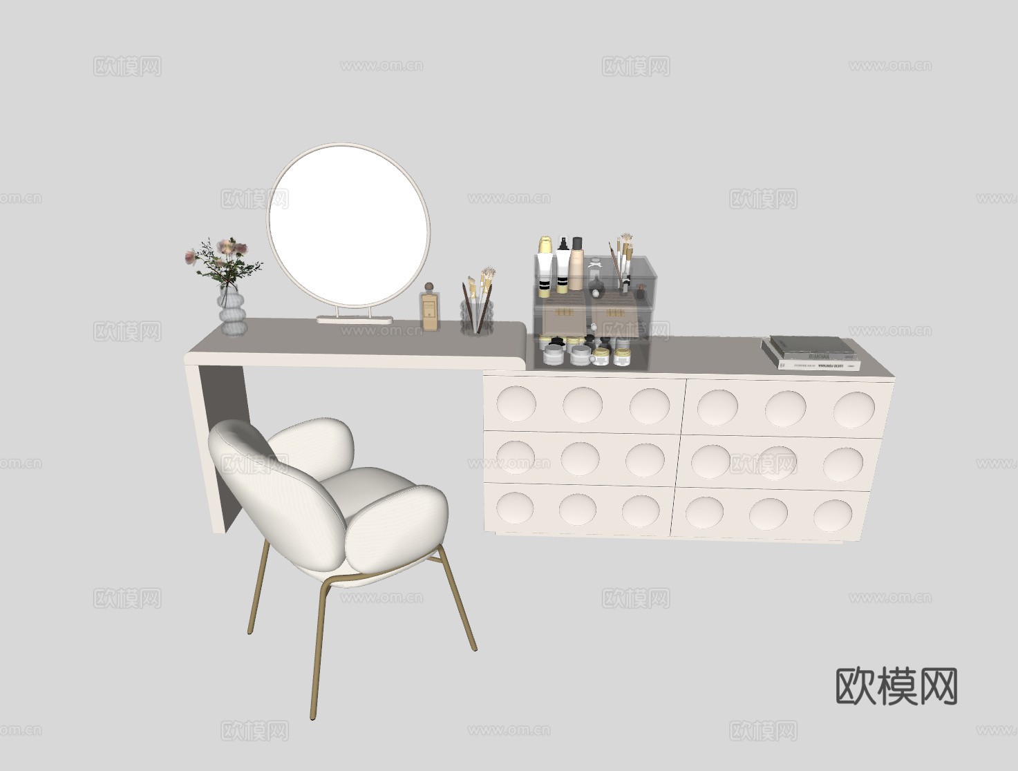 现代梳妆台su模型