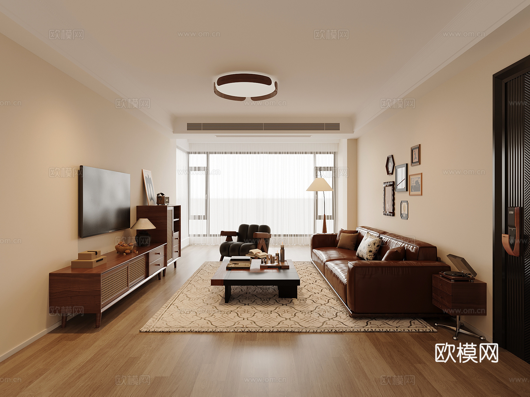 中古风客厅su模型