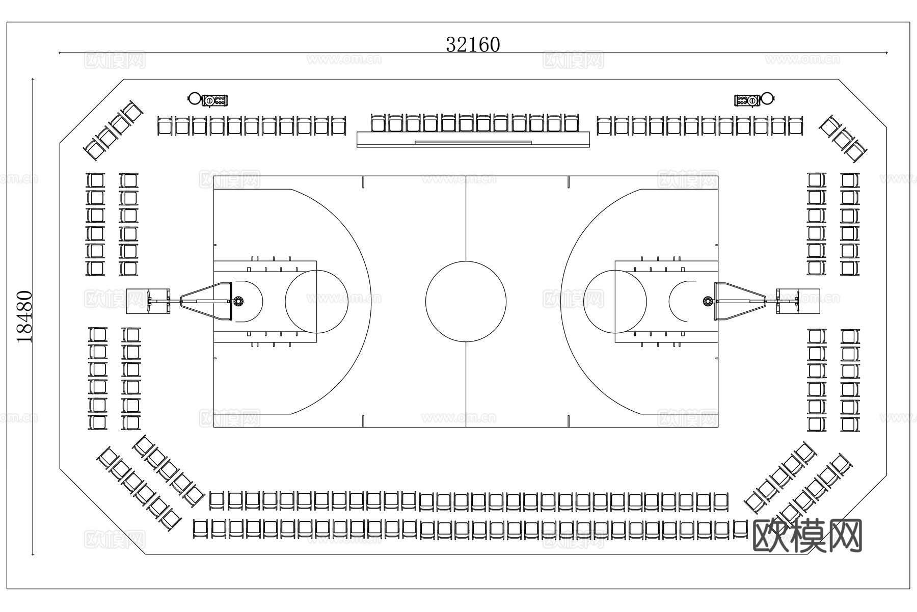专业篮球场 赛事篮球场 竞技篮球场 标准篮球场 职业球场地cad施工图