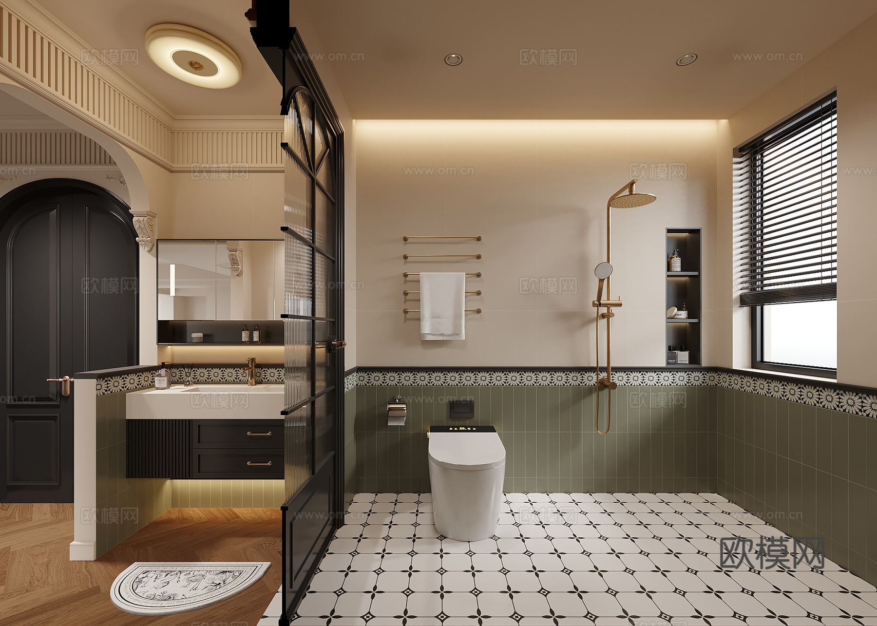 法式卫生间su模型
