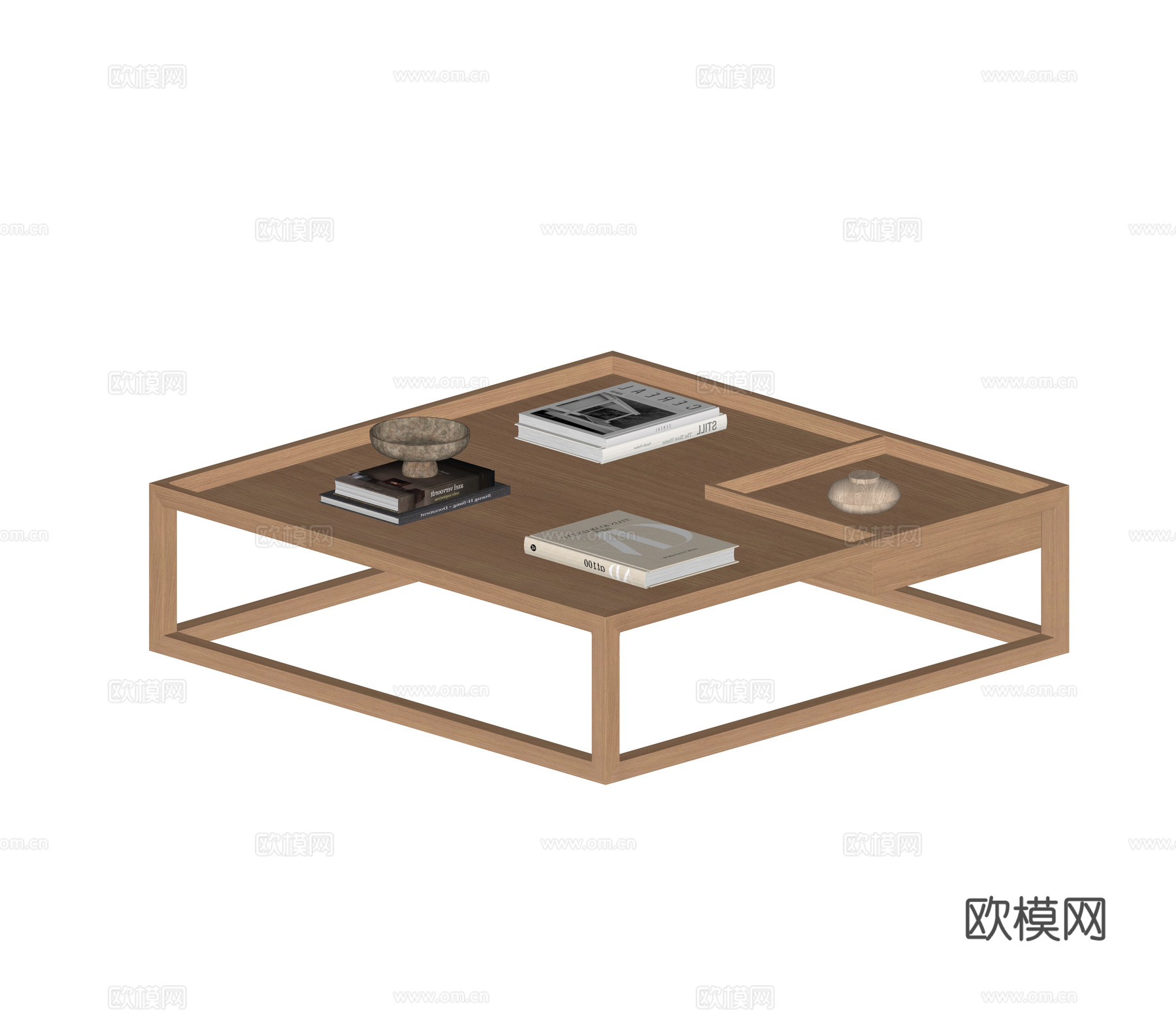 新中式茶几 矮茶几 方桌 木桌 木茶几su模型