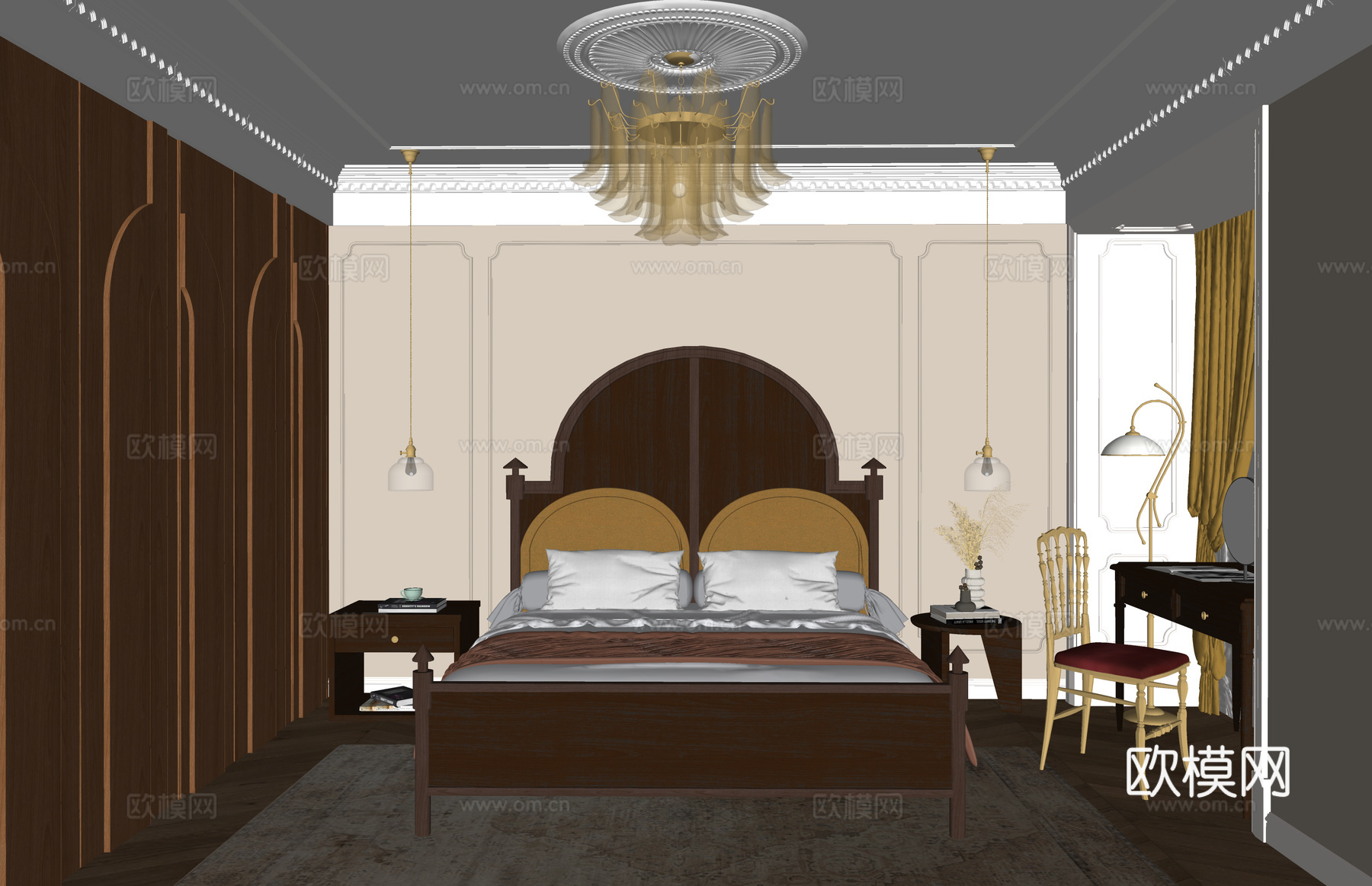 书房 卧室 电脑su模型