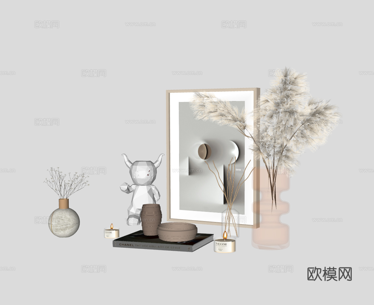 现代摆件su模型