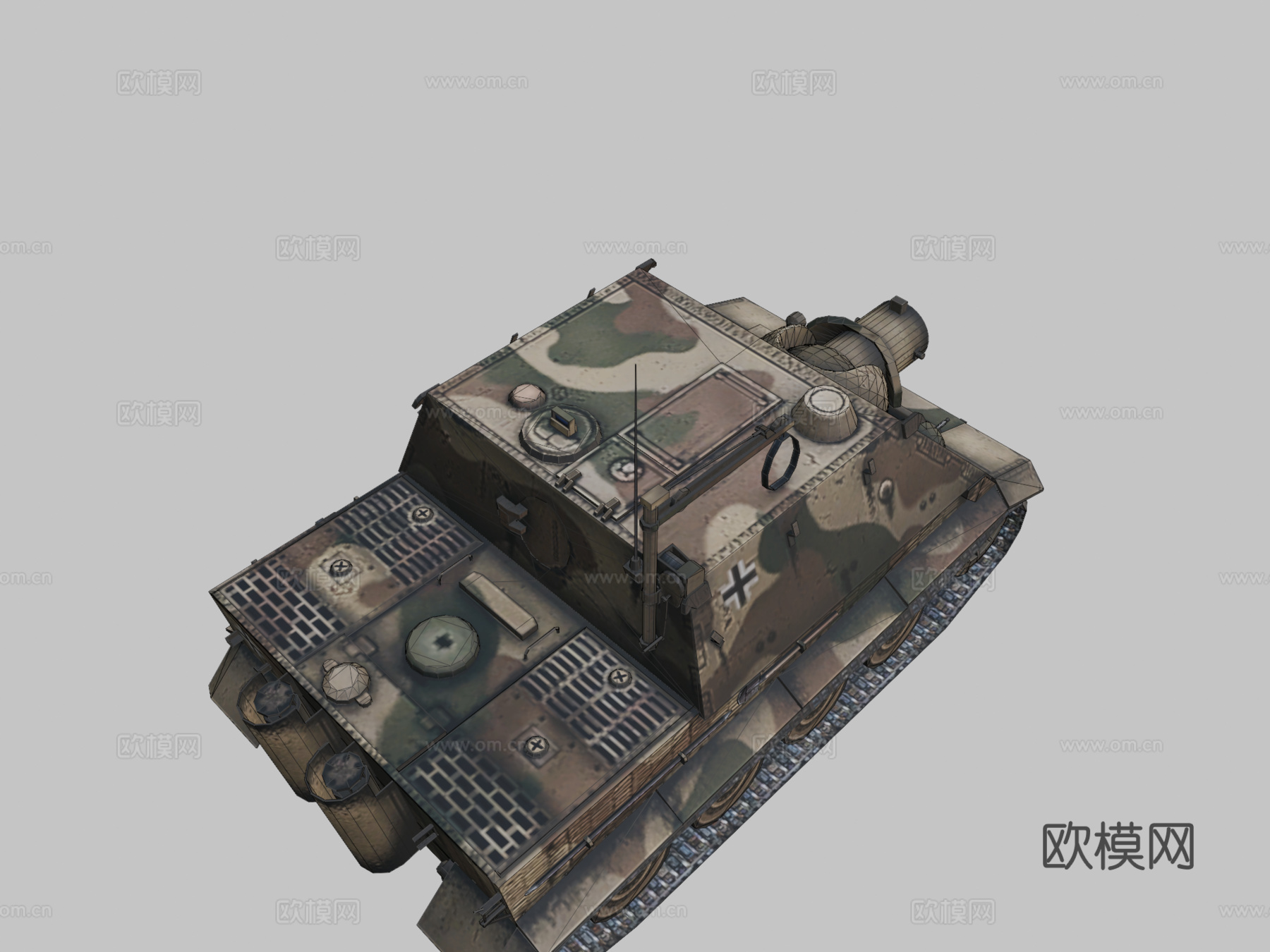 突击虎坦克su模型