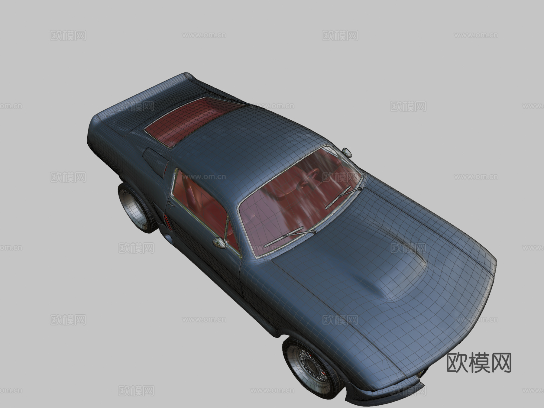 '67款野马（高多边形）su模型