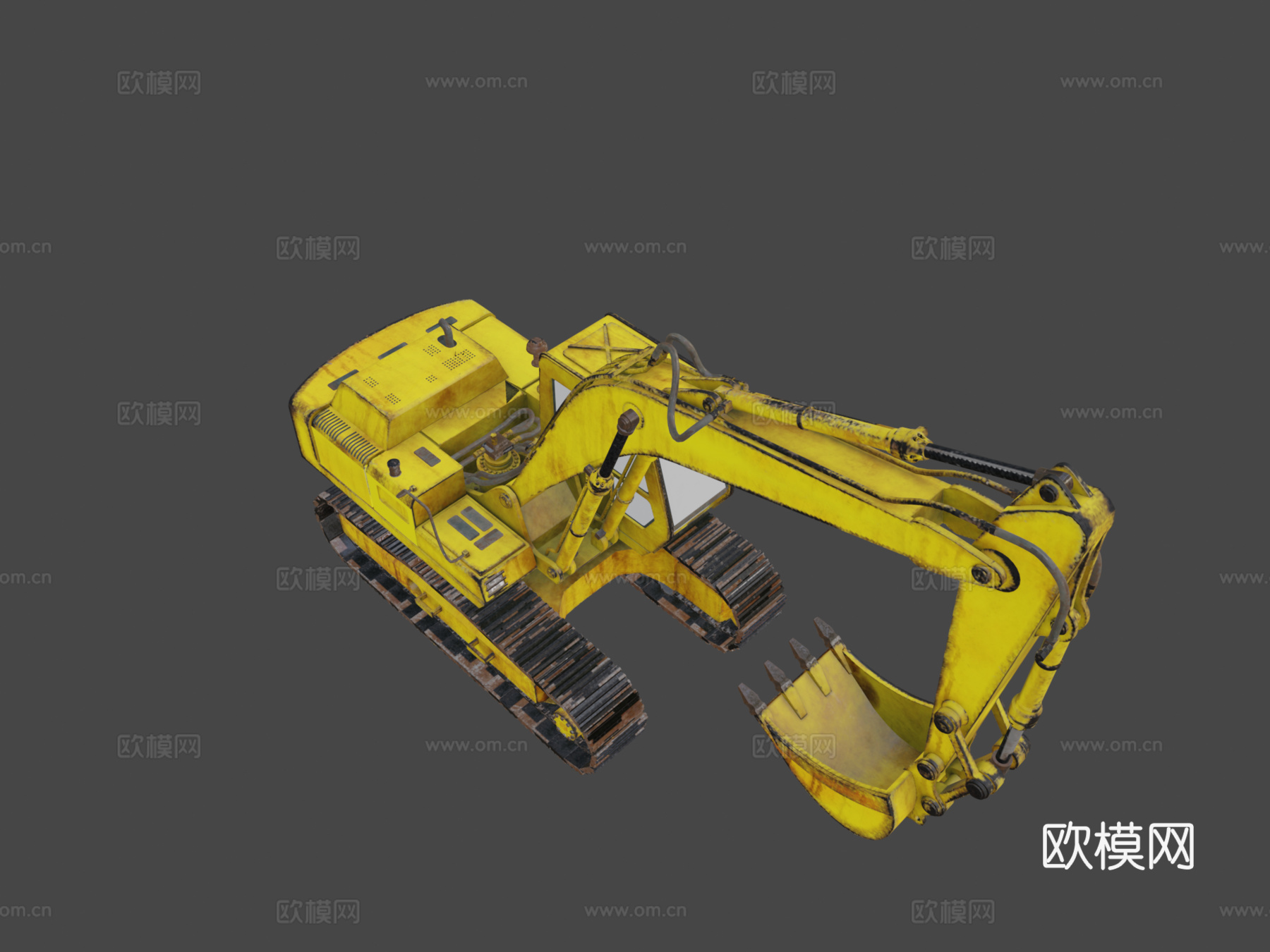 挖掘机起重机执勤中su模型